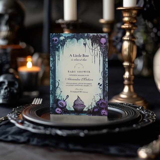 Invitación Baby Shower Bright Gothic Halloween (Subido por el creador)