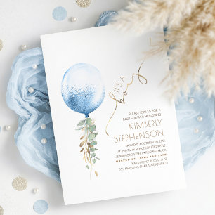 Invitación Baby Shower Brown Sage Green and Blue Boy