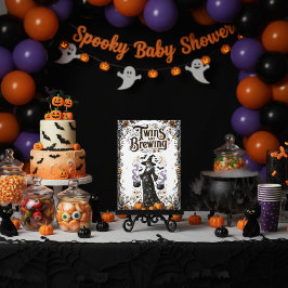 Invitación Baby Shower Bruja de Halloween - Se están preparan