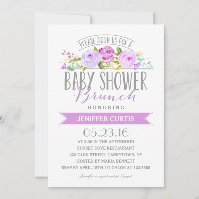 Invitación Baby Shower Brunch | Baby Shower (Anverso)