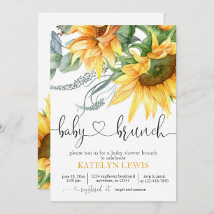 Invitación Baby Shower Brunch de girasol