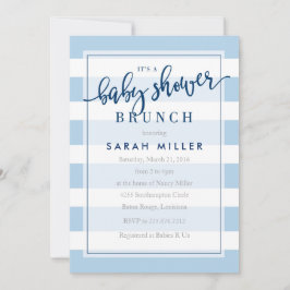 Invitación Baby Shower Brunch Invitation Stripes Boy