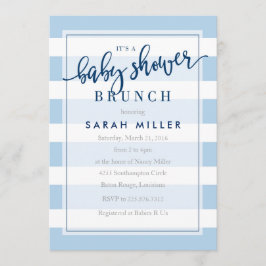 Invitación Baby Shower Brunch Invitation Stripes Boy
