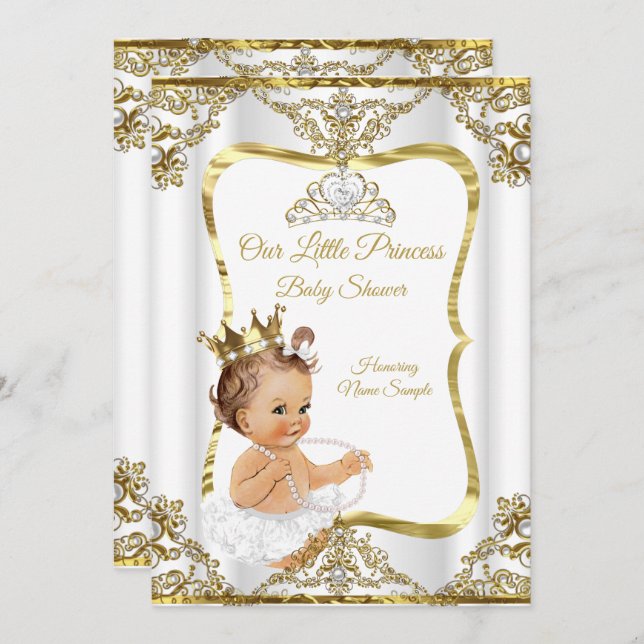 Invitación Baby Shower Brunette (Anverso / Reverso)