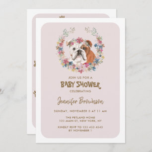 Invitación Baby Shower bulldog