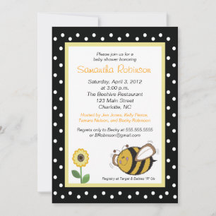 Invitación Baby Shower Bumble Bee Buzz 5x7