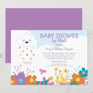 Invitación Baby Shower By Mail Cloud Raindrop Florals