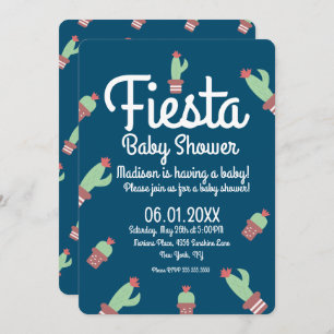 Invitación Baby Shower Cactus Border Fiesta