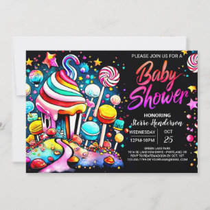 Invitación Baby Shower Candyland moderno