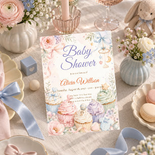 Invitación Baby Shower Caprichoso Pastel