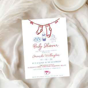 Invitación Baby Shower captado por la mano de café de elabora