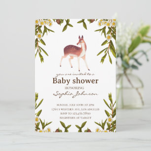 Invitación Baby Shower Card, Woodland Baby Shower Card, Gende
