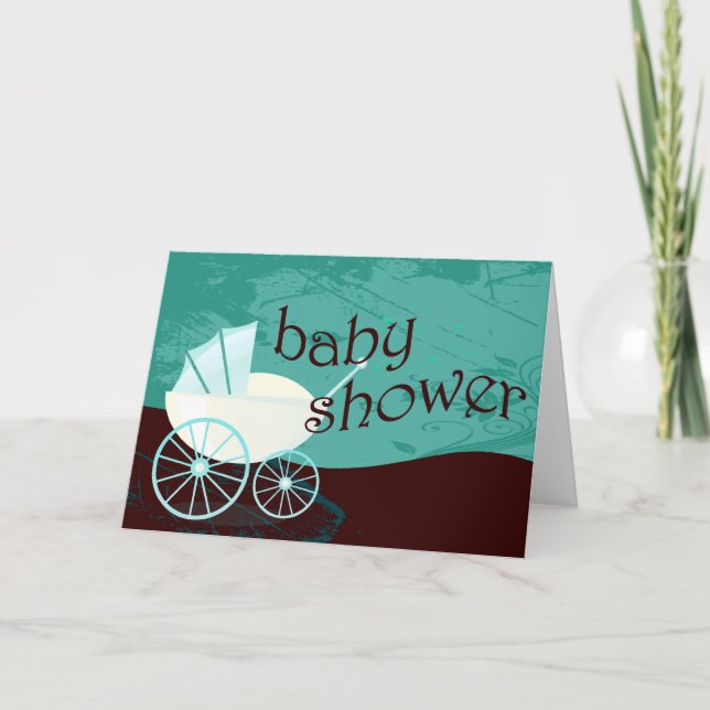 Invitación Baby Shower: carro: (Anverso)