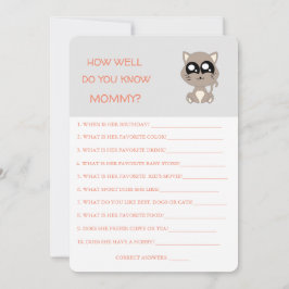 Invitación Baby Shower cat, ¿Qué tan bien conoces a mamá?