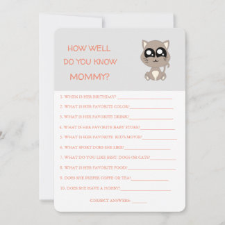 Invitación Baby Shower cat, ¿Qué tan bien conoces a mamá?