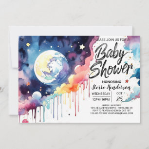 Invitación Baby Shower Celestial caprichoso