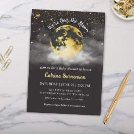 Invitación Baby Shower Celestial de la Luna y las Estrellas