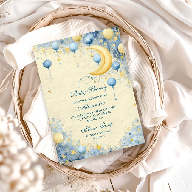 Invitación Baby Shower Celestial Moon and Stars (Subido por el creador)