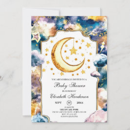 Invitación Baby Shower Celestial Simple Heavenly Star