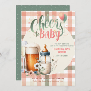 Invitación Baby Shower Cheque Botellas Cervezas CÓDIGO de sal
