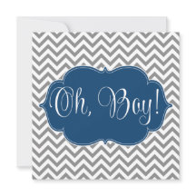 Baby Shower Chevron Blue Grey Boy