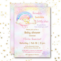 Baby Shower Chica arcoiris de estrella pequeña Twi