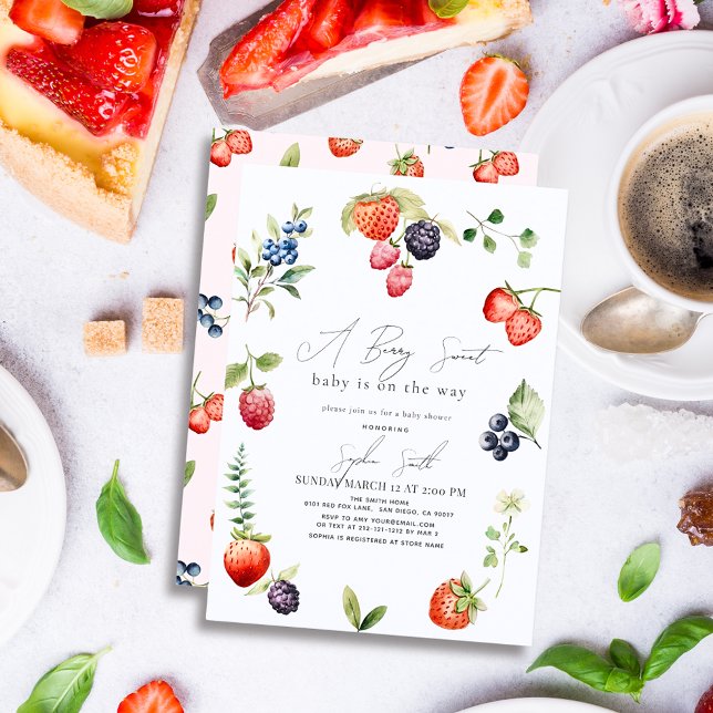 Invitación Baby Shower Chica Berry Sweet Berries (Subido por el creador)