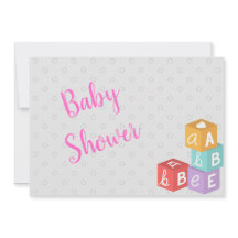 Baby Shower chica con bloques ABC