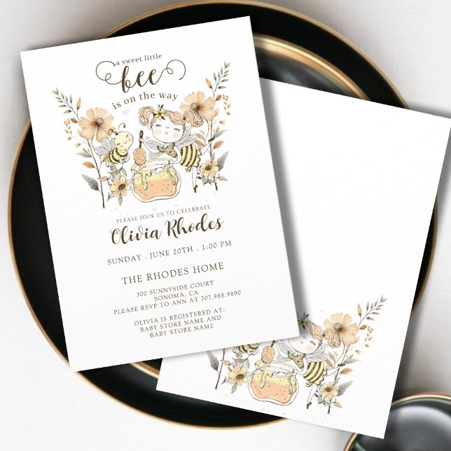 Invitación Baby Shower, Chica de abeja dulce (Subido por el creador)