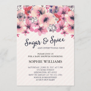 Invitación Baby Shower Chica de azúcar y especias