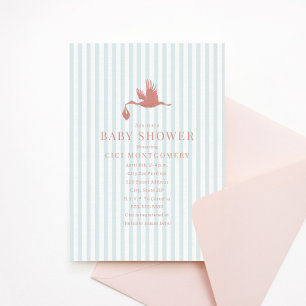 Invitación Baby Shower Chica de banda de obturador Preppy clá