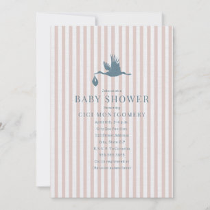 Invitación Baby Shower Chica de banda de obturador Preppy clá