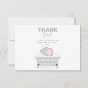 Invitación Baby Shower Chica de Baño de Elefante Búbico