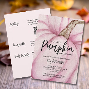 Invitación Baby Shower Chica de calabaza rosa