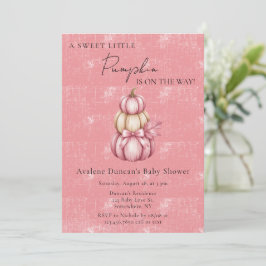 Invitación Baby Shower Chica de calabaza rosa