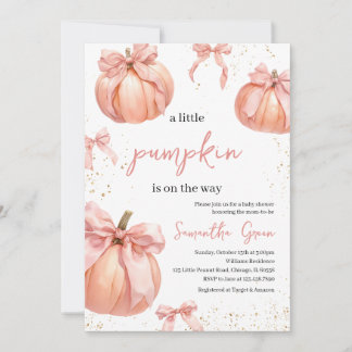 Invitación Baby Shower Chica de calabaza rosada