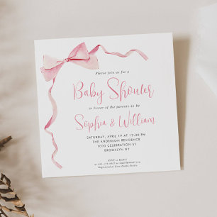 Invitación Baby Shower Chica de cinta de cinta de color de ag