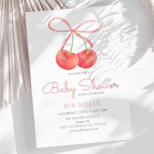 Invitación Baby Shower Chica de color de agua de cinta de cer