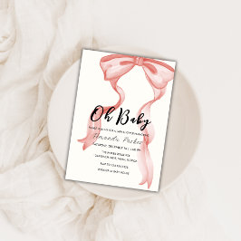 Invitación Baby Shower Chica de color rosa elegante y elegant