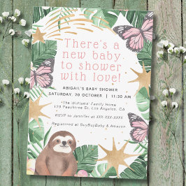 Invitación Baby Shower Chica de  de mariposa y tragamonedas r