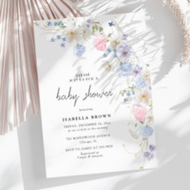 Invitación Baby Shower, Chica de Flor Silvestre Púrpura Prima