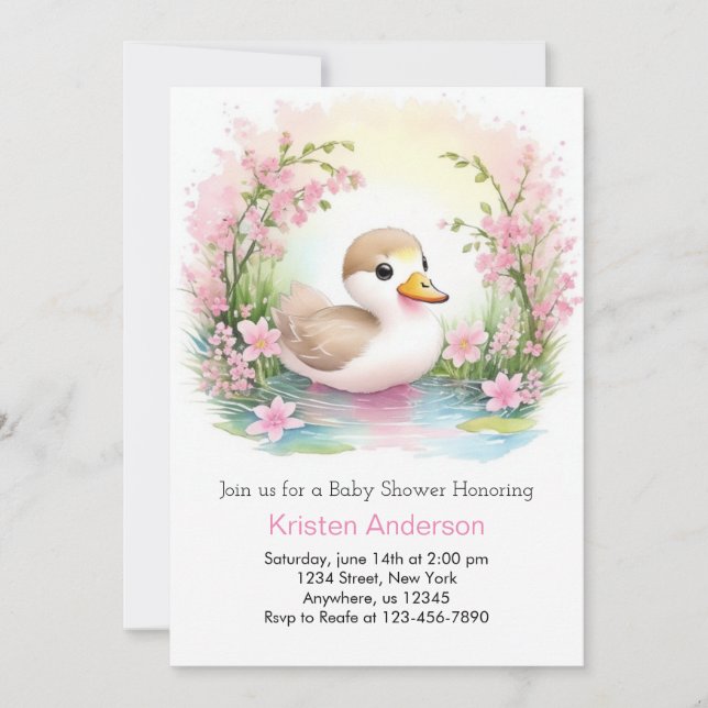 Invitación Baby Shower Chica de hebilla rosa (Anverso)