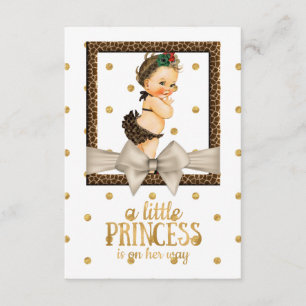 Invitación Baby Shower, Chica de impresión de oro y leopardo