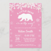 Baby Shower Chica de invierno de oso polar con cop