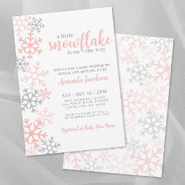 Invitación Baby Shower Chica de invierno Snowflake