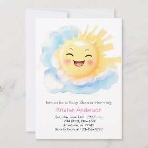 Invitación Baby Shower, Chica de la felicidad besada por el s