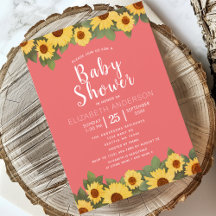 Baby Shower Chica de la primavera del girasol