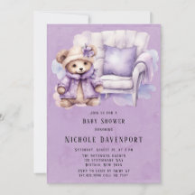 Baby Shower Chica de la silla Violet Cute Teddy Be
