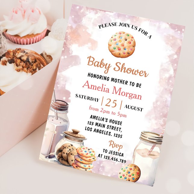 Invitación Baby Shower, Chica De Leche Y Galletas (Subido por el creador)