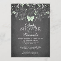 Baby Shower Chica de mariposa verde claro de pizar